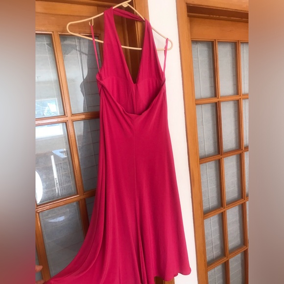 Pink magenta halter dress as new size 4, roomy Ralph Lauren . Lined. - Picture 4 of 8
